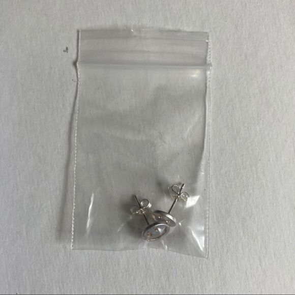 𝅺STERLING Silver Smile Emoji Earrings - Picture 7 of 8